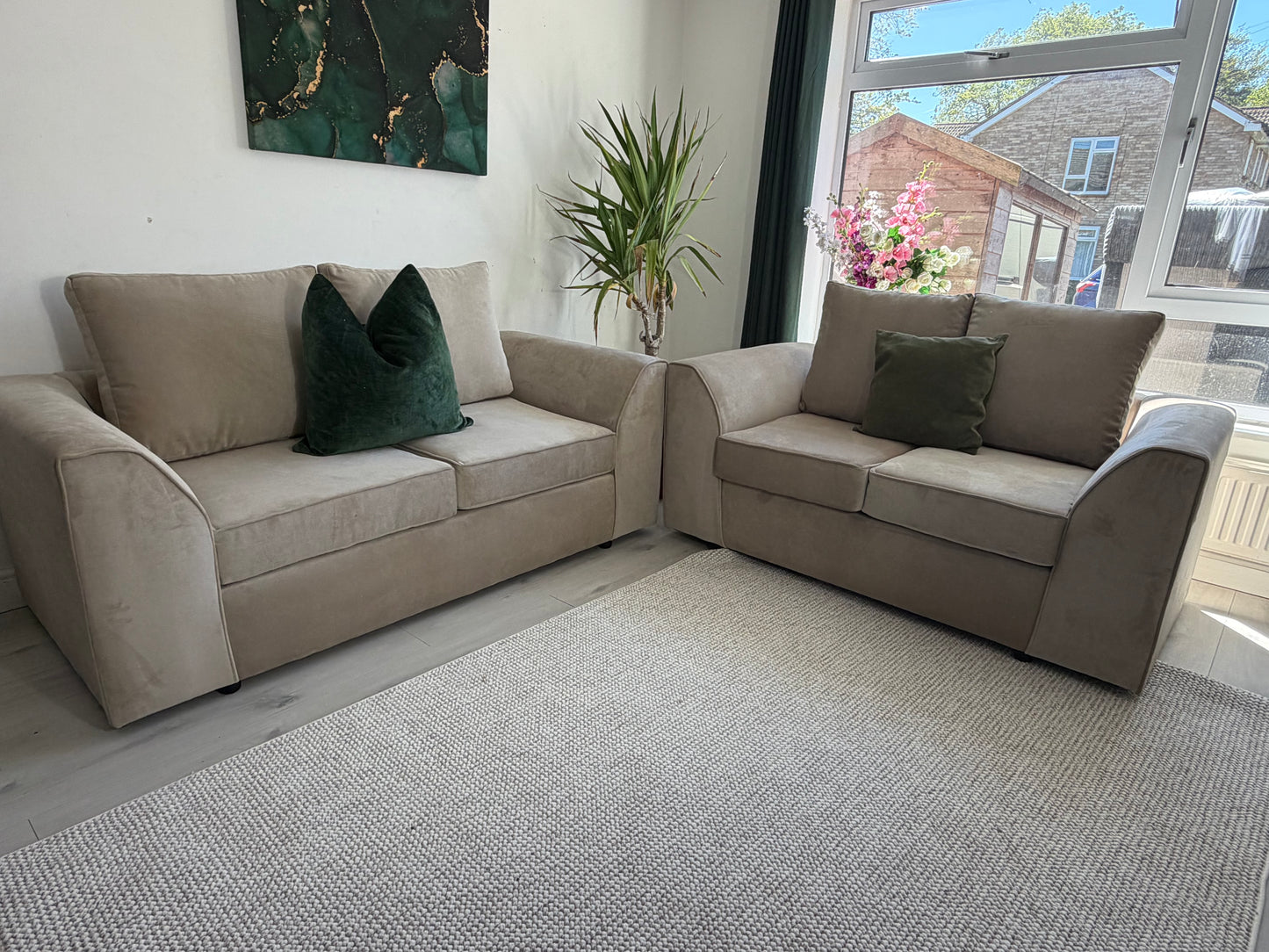 Grey two and three seater