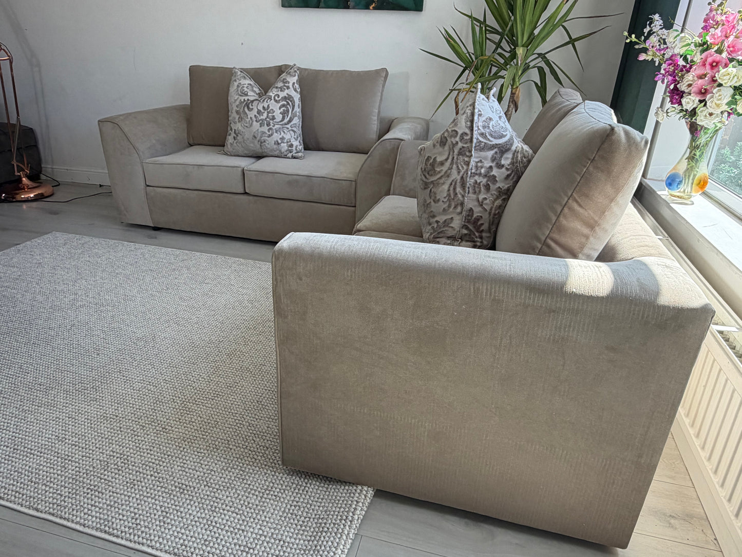 Grey two and three seater