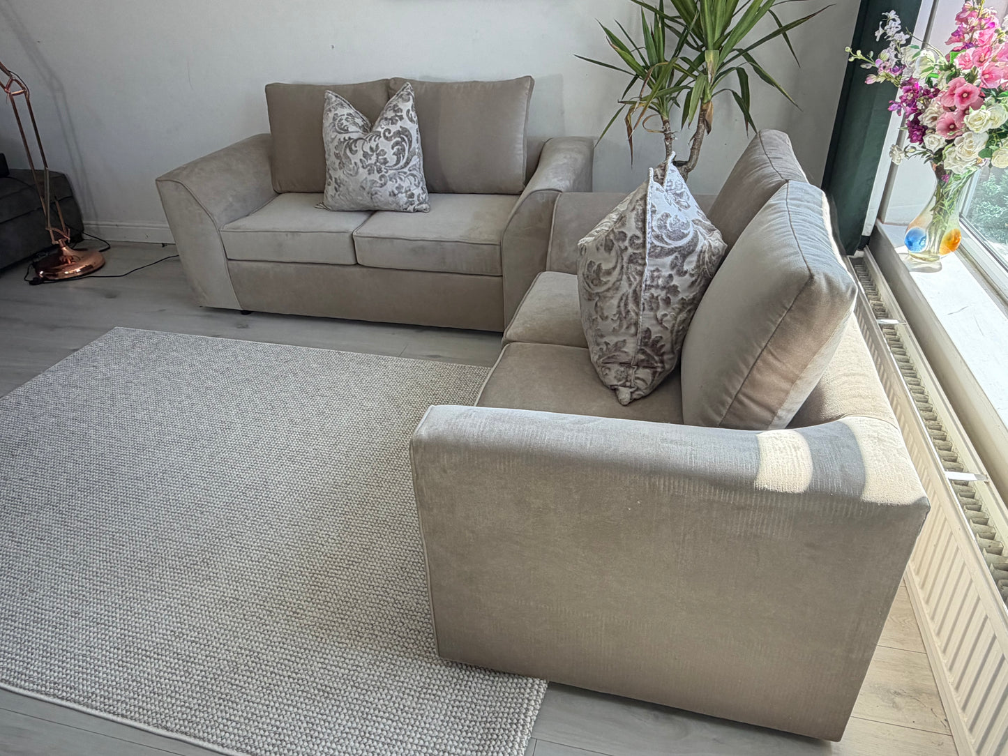 Grey two and three seater