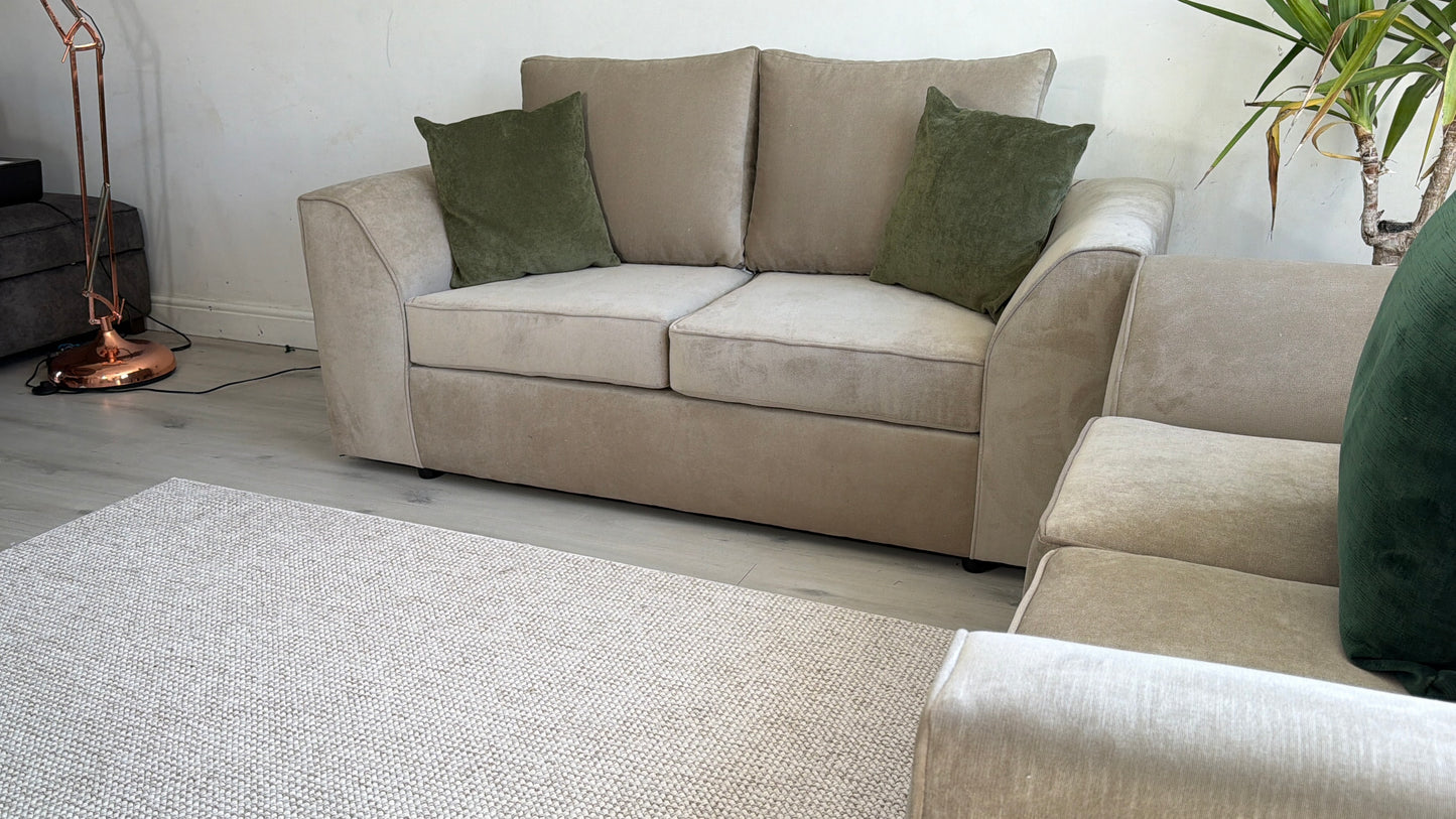 Beige two and three seater