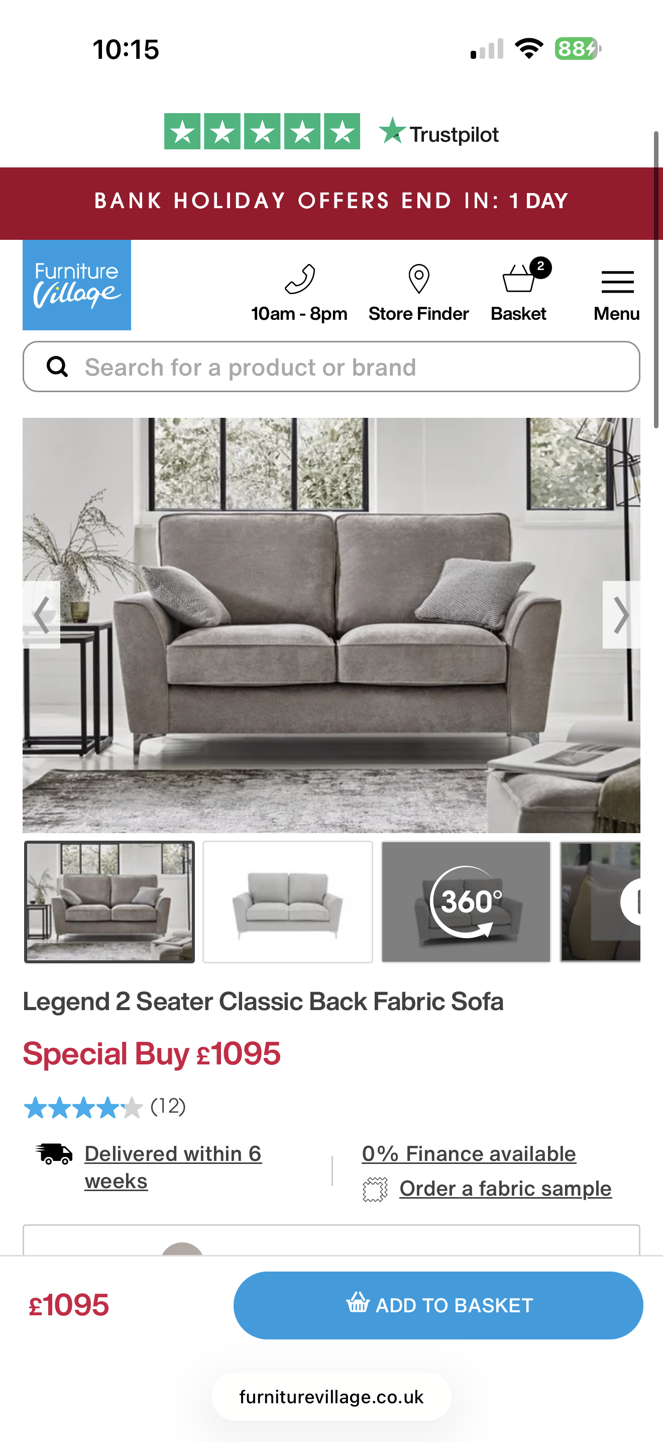 Furniture village Legend two and three seater and matching footstall Kingston Silver with matching footstall
