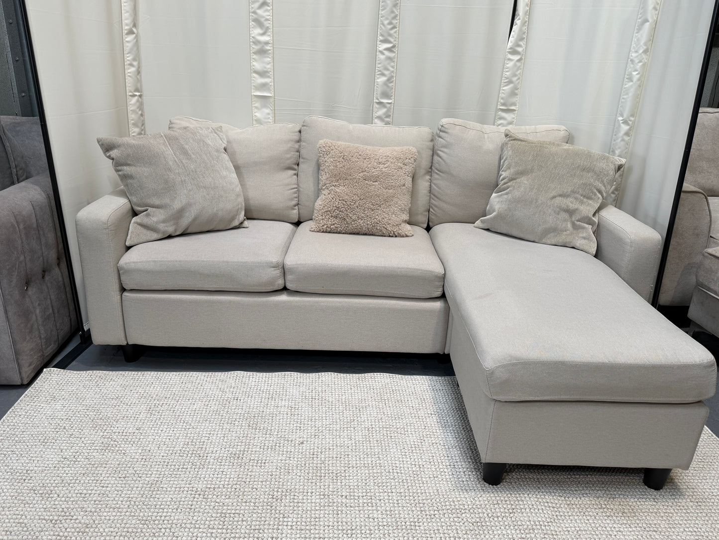 wayfair corner/three seater and footstall